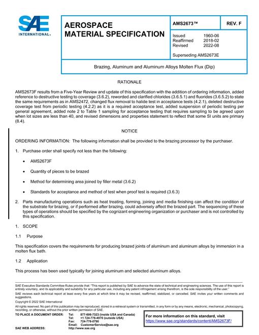 SAE AMS2673F SAE AMS2673F