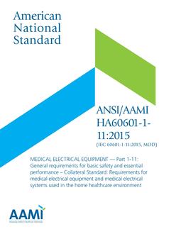 AAMI HA60601-1-11:2015 (IEC 60601-1-11:2015, MOD) PDF