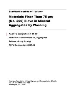 AASHTO T 11 PDF