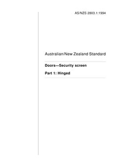 AS/NZS 2803.1:1994 PDF
