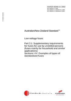 AS/NZS 60269.3.1:2002 PDF AS/NZS 60269.3.1:2002 PDF