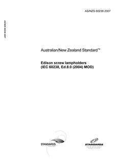 AS/NZS 60238:2007 PDF AS/NZS 60238:2007 PDF