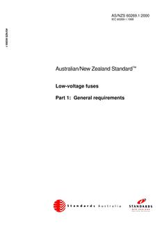 AS/NZS 60269.1:2000 PDF