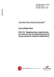 AS/NZS 60269.2.0:2000 PDF