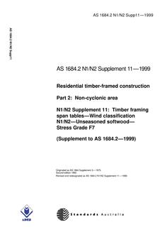 AS 1684.2 N1 N2 SUPP 11-1999 PDF