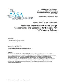 ASA S12.60 Part 1 PDF