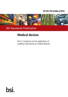 BS PD IEC/TR 62366-2 PDF BS PD IEC/TR 62366-2 PDF