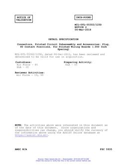 MIL MIL-DTL-55302/125D Notice 2 – Validation 2 PDF