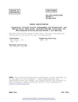 MIL MIL-DTL-55302/166B Notice 1 - Validation 1 PDF