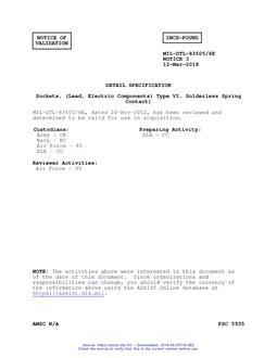 MIL MIL-DTL-83505/6E Notice 3 - Validation 3 PDF