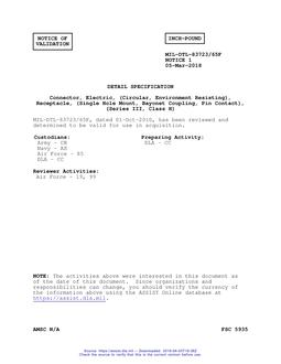 MIL MIL-DTL-83723/65F Notice 1 - Validation 1 PDF