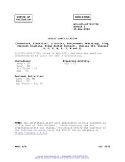 MIL MIL-DTL-83723/75E Notice 1 - Validation 1 PDF