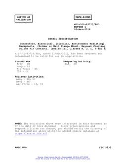 MIL MIL-DTL-83723/80D Notice 1 - Validation 1 PDF