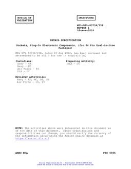 MIL MIL-DTL-83734/15E Notice 1 - Validation 1 PDF