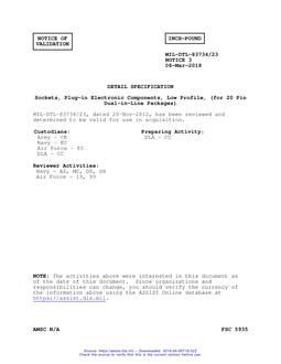 MIL MIL-DTL-83734/23 Notice 3 - Validation 3 PDF