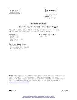 MIL MIL-STD-1130C Notice 1 - Validation 1 PDF