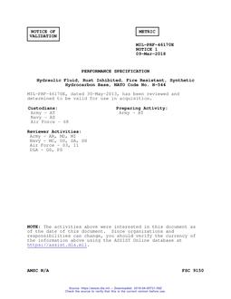 MIL MIL-PRF-46170E Notice 1 - Validation 1 PDF