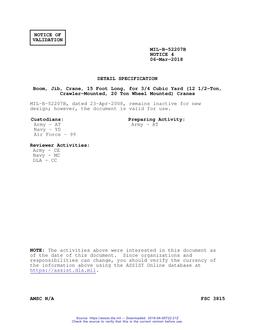 MIL MIL-B-52207B Notice 4 - Validation 1 PDF