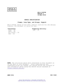 MIL MIL-C-8603B Notice 2 - Validation 1 PDF