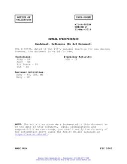 MIL MIL-H-9859A Notice 2 - Validation 1 PDF