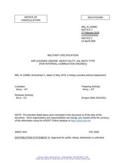 MIL MIL-A-13488C Notice 3 - Cancellation 2 PDF