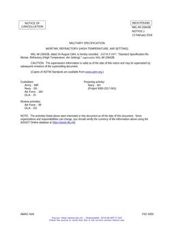 MIL MIL-M-15842B Notice 1 - Cancellation PDF