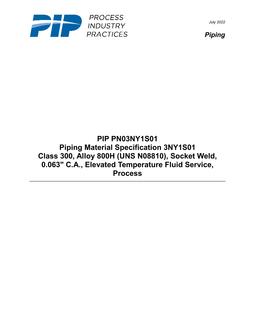 PIP PN03NY1S01 PDF